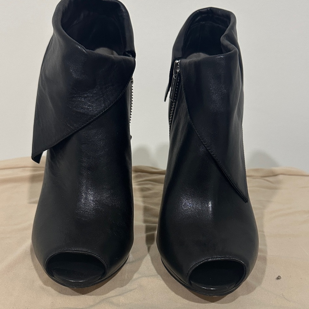 MICHAEL Michael Kors Black Peep-Toe Ankle Booties
